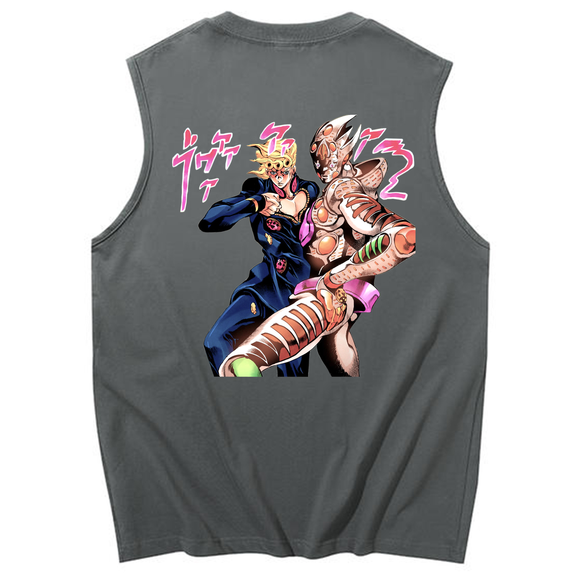 （画像用） ジョジョの奇妙な冒険 ジョルノ?ジョバァーナ JoJo's Bizarre Adventure Giorno Giovanna コットン100％タンクトップ（背面プリント）